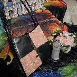 Chic Black and Pink Shoulder Bag